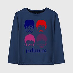 Лонгслив хлопковый детский The Beatles faces, цвет: тёмно-синий