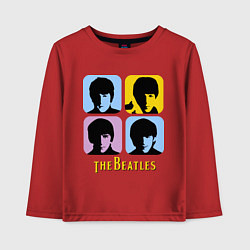 Лонгслив хлопковый детский The Beatles: pop-art, цвет: красный