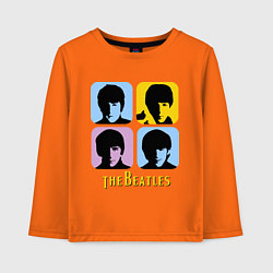 Лонгслив хлопковый детский The Beatles: pop-art, цвет: оранжевый
