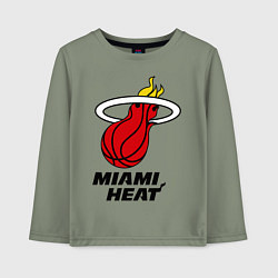 Лонгслив хлопковый детский Miami Heat-logo, цвет: авокадо