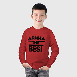 Лонгслив хлопковый детский Арина the best, цвет: красный — фото 2