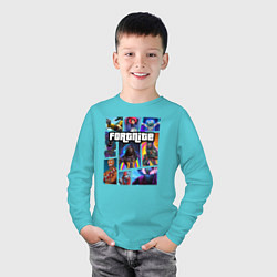 Лонгслив хлопковый детский Fortnite GTA, цвет: бирюзовый — фото 2