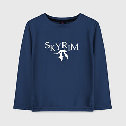 Лонгслив хлопковый детский Skyrim, цвет: тёмно-синий