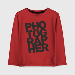 Лонгслив хлопковый детский Фотограф, цвет: красный