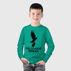 Лонгслив хлопковый детский Hollywood Undead, цвет: зеленый — фото 2