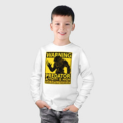 Лонгслив хлопковый детский Warning: Predator, цвет: белый — фото 2