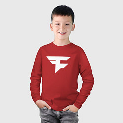 Лонгслив хлопковый детский FAZE Symbol, цвет: красный — фото 2