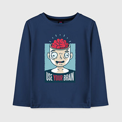 Детский лонгслив Use your brain