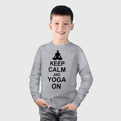 Лонгслив хлопковый детский Keep Calm & Yoga On, цвет: меланж — фото 2