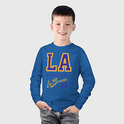 Лонгслив хлопковый детский Lebron 23: Los Angeles, цвет: синий — фото 2