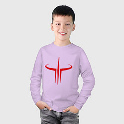 Лонгслив хлопковый детский Quake logo, цвет: лаванда — фото 2