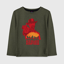 Лонгслив хлопковый детский Red Dead Redemption 2, цвет: меланж-хаки
