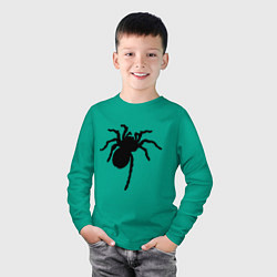 Лонгслив хлопковый детский Черный паук, цвет: зеленый — фото 2