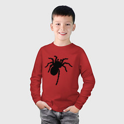 Лонгслив хлопковый детский Черный паук, цвет: красный — фото 2