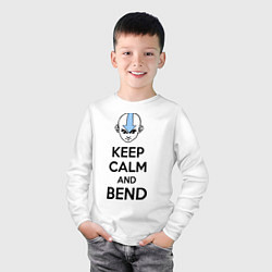 Лонгслив хлопковый детский Keep Calm & Bend, цвет: белый — фото 2