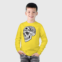 Лонгслив хлопковый детский Карате, цвет: желтый — фото 2