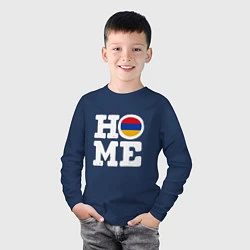 Лонгслив хлопковый детский Армения - Дом, цвет: тёмно-синий — фото 2