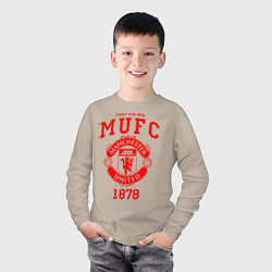 Лонгслив хлопковый детский Манчестер Юнайтед, цвет: миндальный — фото 2