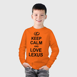 Лонгслив хлопковый детский Keep Calm & Love Lexus, цвет: оранжевый — фото 2