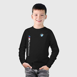 Лонгслив хлопковый детский BMW M PERFORMANCE БМВ, цвет: черный — фото 2