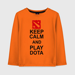 Лонгслив хлопковый детский Keep Calm & Play Dota, цвет: оранжевый