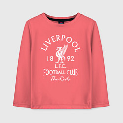 Лонгслив хлопковый детский Liverpool: Football Club, цвет: коралловый