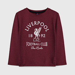 Лонгслив хлопковый детский Liverpool: Football Club, цвет: меланж-бордовый