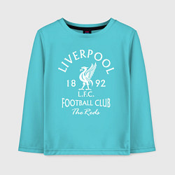 Лонгслив хлопковый детский Liverpool: Football Club, цвет: бирюзовый