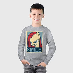 Лонгслив хлопковый детский MLP: Smile, цвет: меланж — фото 2