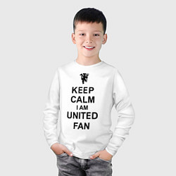 Лонгслив хлопковый детский Keep Calm & United fan, цвет: белый — фото 2