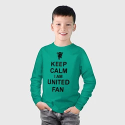 Лонгслив хлопковый детский Keep Calm & United fan, цвет: зеленый — фото 2