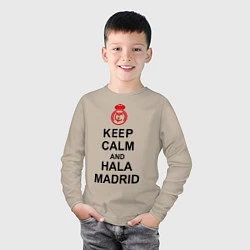 Лонгслив хлопковый детский Keep Calm & Hala Madrid, цвет: миндальный — фото 2