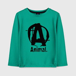 Лонгслив хлопковый детский Animal Logo, цвет: зеленый
