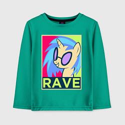 Лонгслив хлопковый детский DJ Pon-3 RAVE, цвет: зеленый