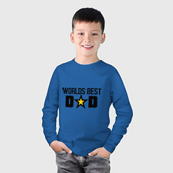 Лонгслив хлопковый детский Worlds Best Dad, цвет: синий — фото 2
