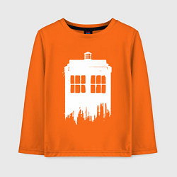 Лонгслив хлопковый детский Тардис white - Доктор Кто, цвет: оранжевый