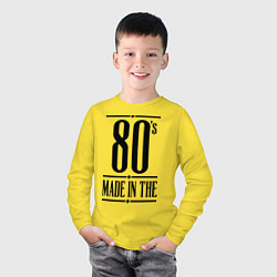 Лонгслив хлопковый детский Made in the 80s, цвет: желтый — фото 2