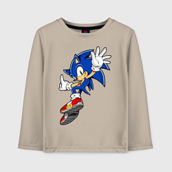 Лонгслив хлопковый детский Sonic, цвет: миндальный