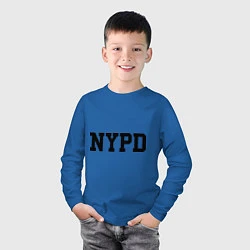 Лонгслив хлопковый детский NYPD, цвет: синий — фото 2