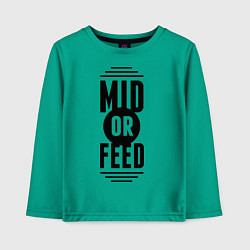 Лонгслив хлопковый детский Mid or feed, цвет: зеленый