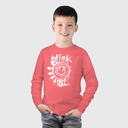 Лонгслив хлопковый детский Blink-182: Smile, цвет: коралловый — фото 2