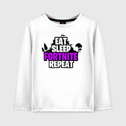 Детский лонгслив Eat, Sleep, Fortnite, Repeat