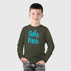 Лонгслив хлопковый детский SALLY FACE, цвет: меланж-хаки — фото 2
