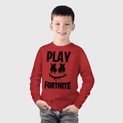 Лонгслив хлопковый детский Marshmello: Play Fortnite, цвет: красный — фото 2