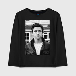 Лонгслив хлопковый детский Tom Holland, цвет: черный