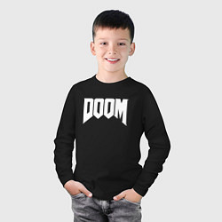Лонгслив хлопковый детский DOOM, цвет: черный — фото 2