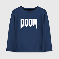 Лонгслив хлопковый детский DOOM, цвет: тёмно-синий
