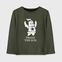 Лонгслив хлопковый детский Praise the Sun, цвет: меланж-хаки