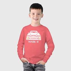 Лонгслив хлопковый детский Toyota Mark2 JZX100, цвет: коралловый — фото 2
