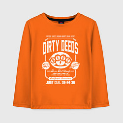 Лонгслив хлопковый детский AC/DC: Dirty Deeds, цвет: оранжевый